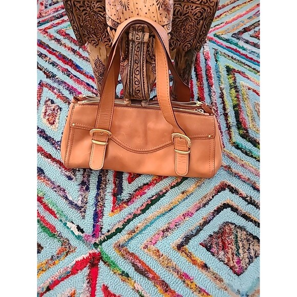 Vintage Michael Kors Standford Tan Leather Satchel Saddle Bag Handbag - Picture 12 of 15